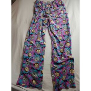 Handcraft Rick and Morty Plush Fleece Pajama Pants Mens Purple AOP Drawstring